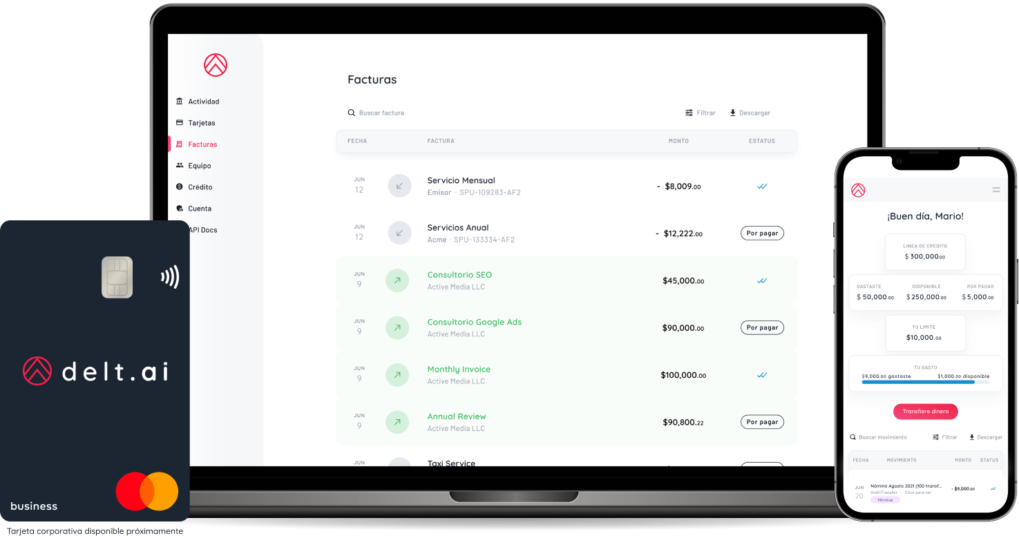 delt.ai tarjeta corporative y plataforma digital para visualizar y gestionar gastos empresariales para empresas de México